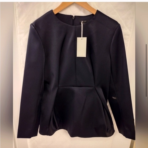 COS Tops - COS thick satin navy peplum top